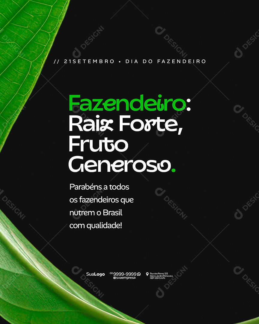 Dia do Fazendeiro 21 de Setembro Social Media PSD Editavel