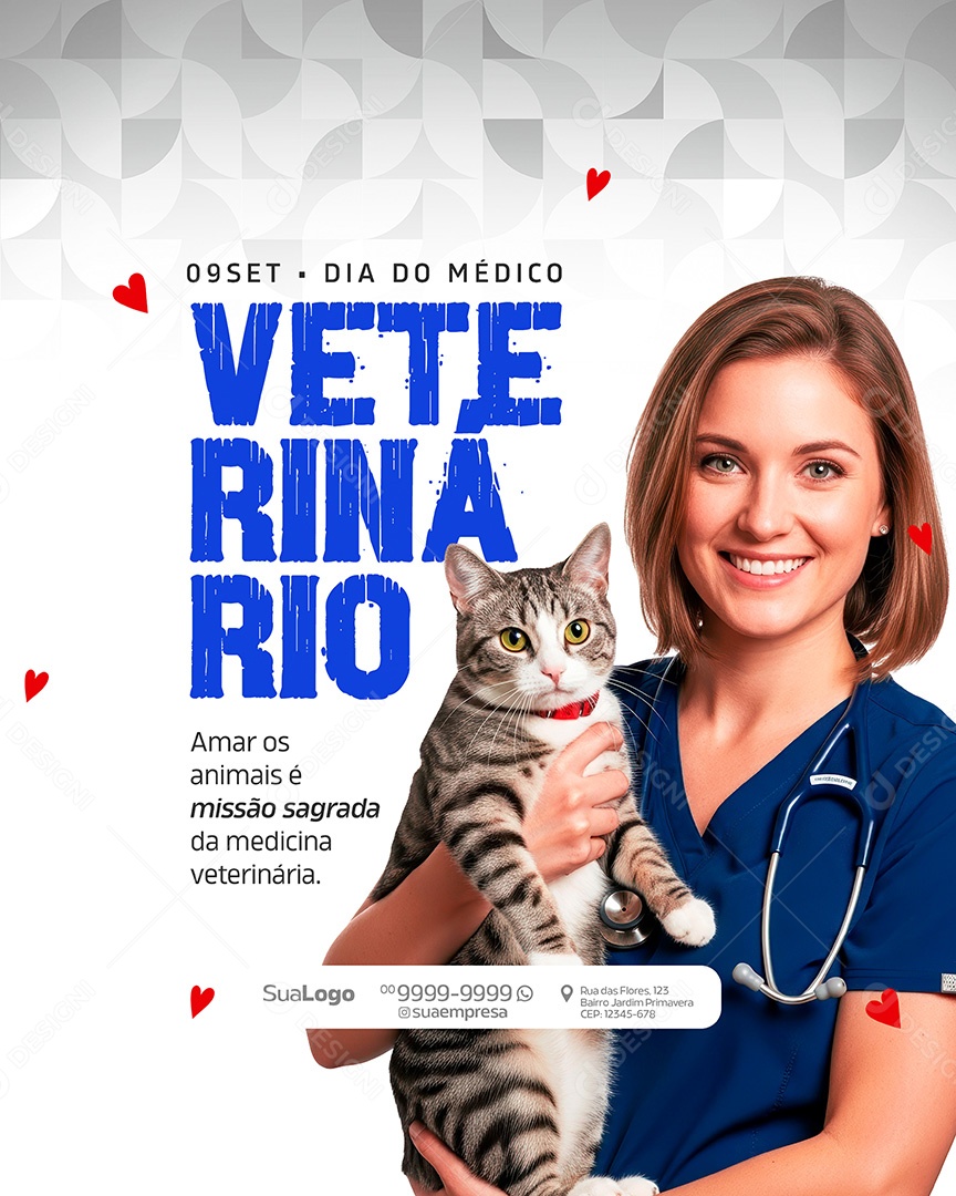 Dia do Medico Veterinario 09 de Setembro Social Media PSD Editavel