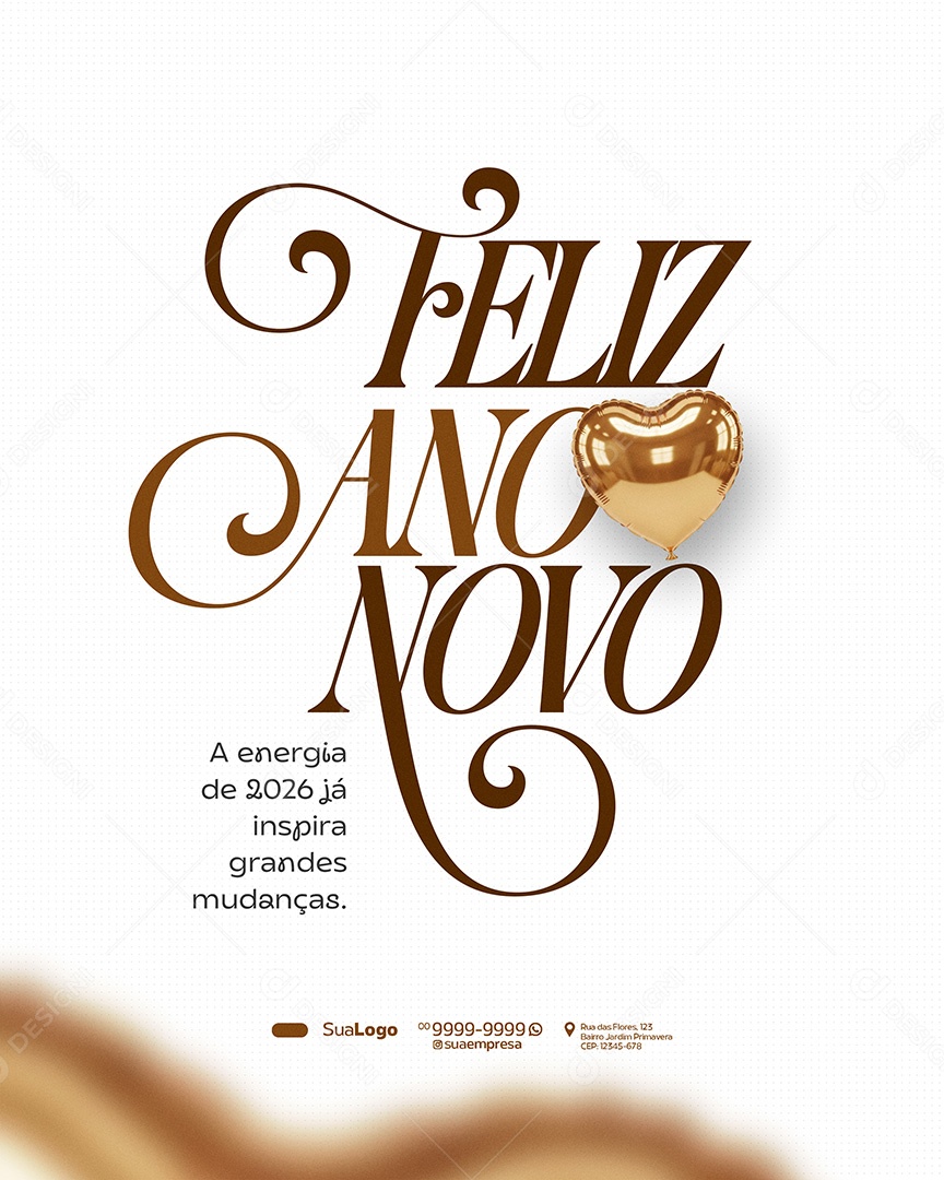 Feliz Ano Novo 2026 Novo Ano Inspira grandes Mudanças Social Media PSD Editável