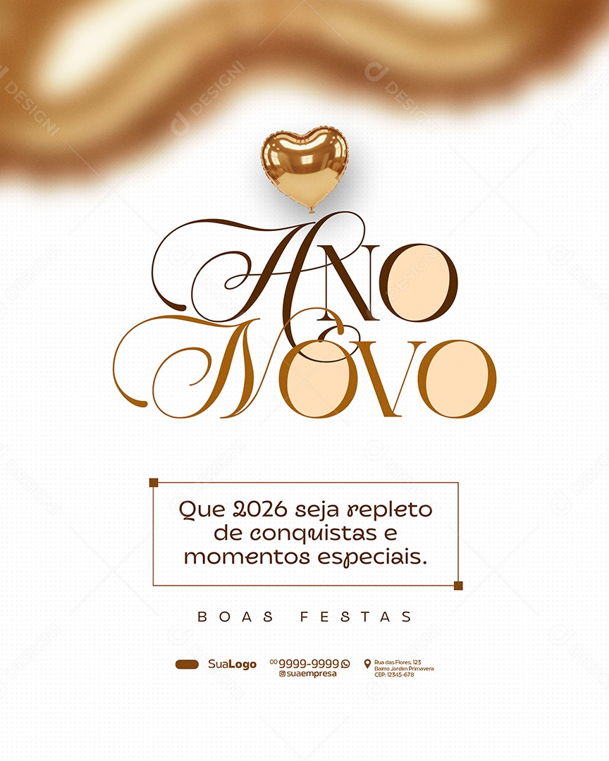 Feliz Ano Novo 2026 Novo Ano Momentos Especiais Social Media PSD Editável