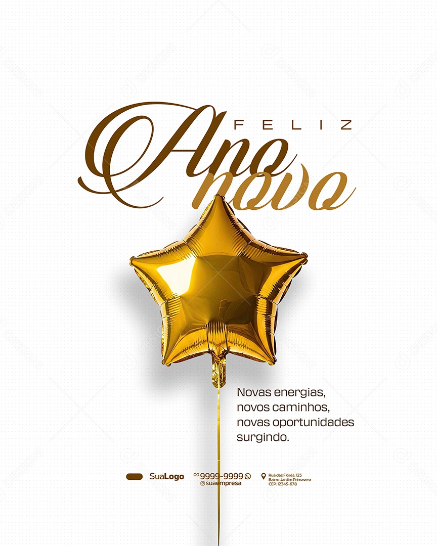 Feliz Ano Novo 2026 Novo Ano Novas Energias Social Media PSD Editável