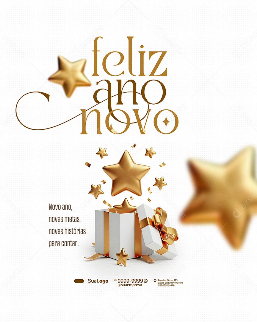 Feliz Ano Novo 2026 Novo Ano Novo Ano Social Media PSD Editável