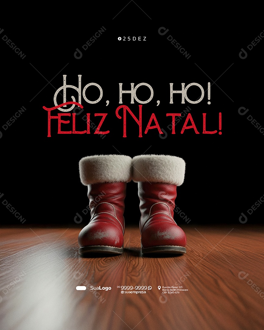 Feliz Natal 25 de Dezembro Botas Social Media PSD Editável