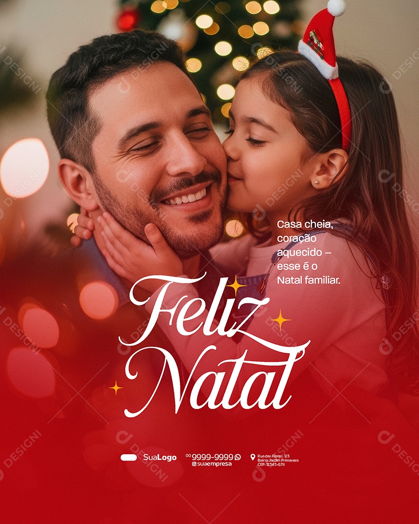 Feliz Natal 25 de Dezembro Casa Cheia Social Media PSD Editável