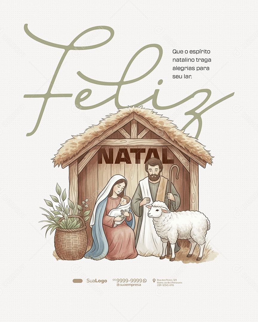 Feliz Natal 25 de Dezembro Espítiro Natalino Social Media PSD Editável