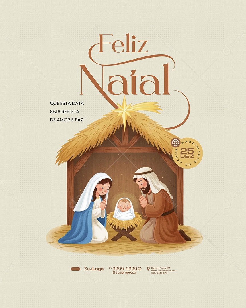 Feliz Natal 25 de Dezembro Esta Data Social Media PSD Editável