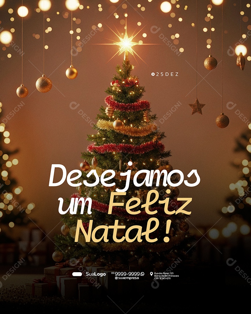 Feliz Natal 25 de Dezembro Feliz natal Social Media PSD Editável