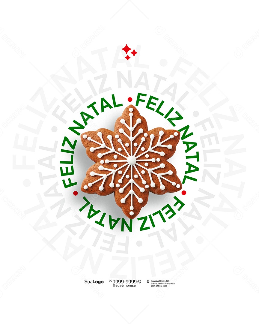 Feliz Natal 25 de Dezembro Flor Social Media PSD Editável