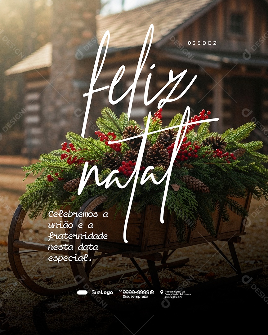 Feliz Natal 25 de Dezembro Fraternidade Social Media PSD Editável