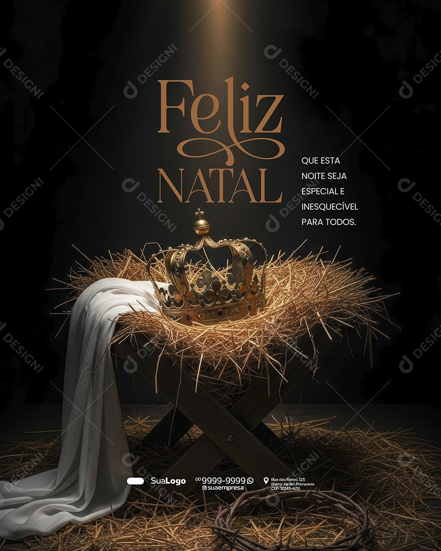 Feliz Natal 25 de Dezembro Inesquecível para todos Social Media PSD Editável