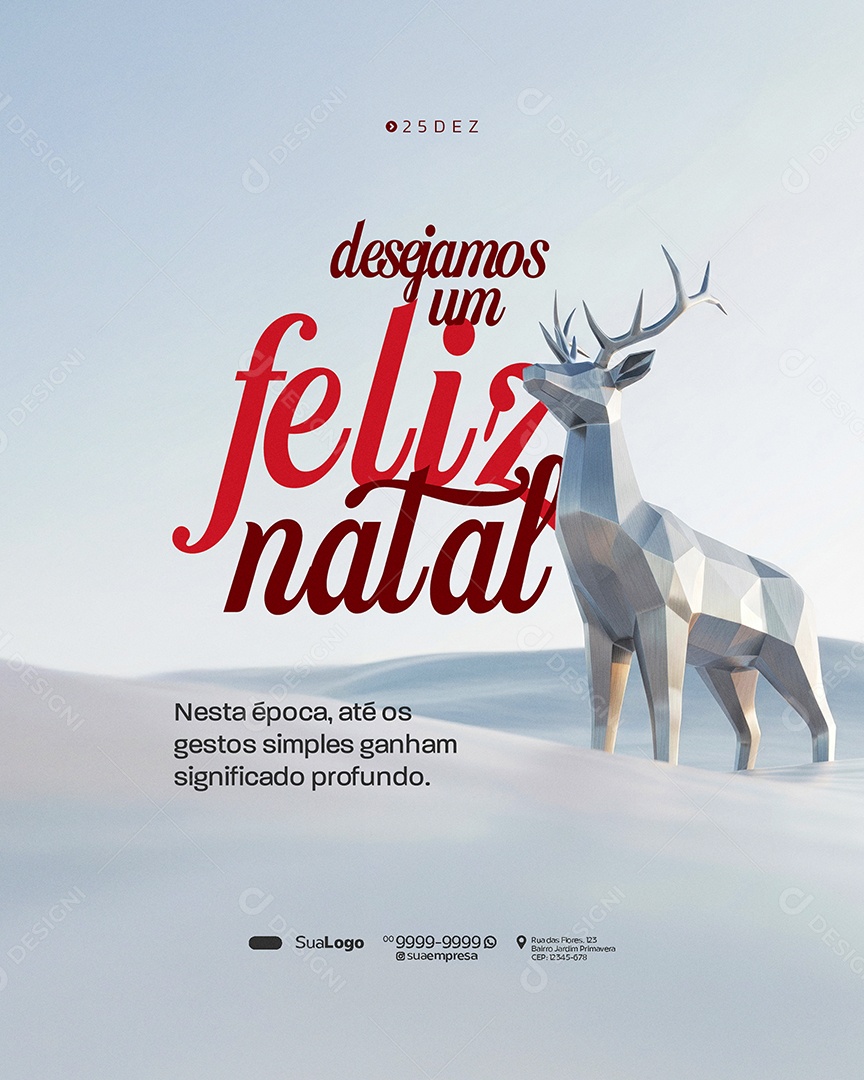 Feliz Natal 25 de Dezembro Nesta Época Até os Gestos Social Media PSD Editável