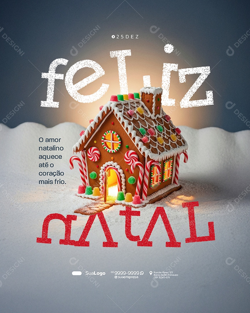 Feliz Natal 25 de Dezembro o Amor Natalino Social Media PSD Editável