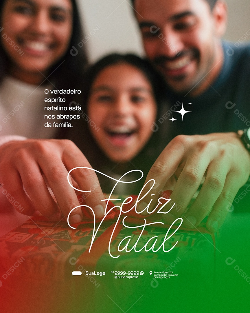 Feliz Natal 25 de Dezembro O Verdadeiro Espírito Social Media PSD Editável
