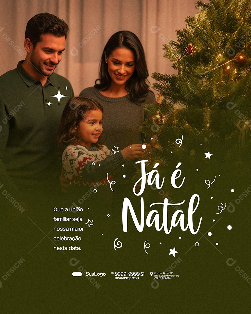 Feliz Natal 25 de Dezembro Que a União Social Media PSD Editável