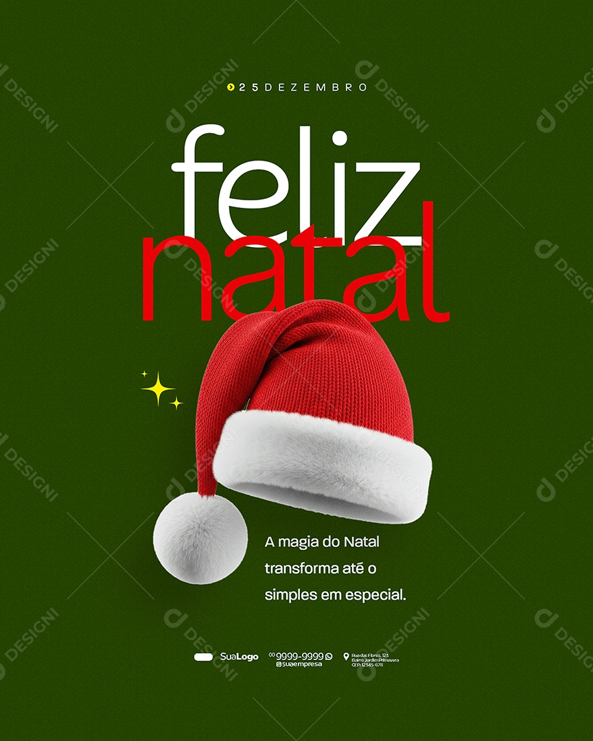 Feliz Natal 25 de Dezembro Transforma Até o Simples Social Media PSD Editável