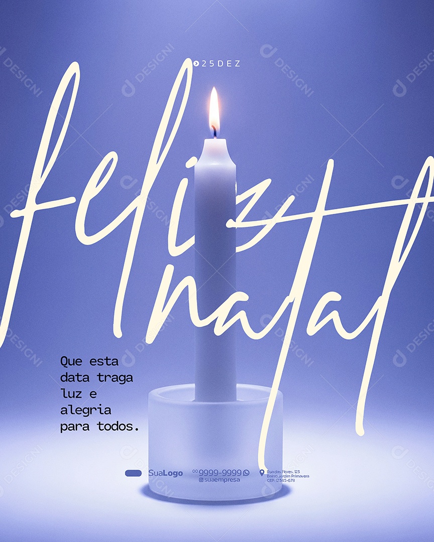 Feliz Natal 25 de Dezembro Vela Social Media PSD Editável