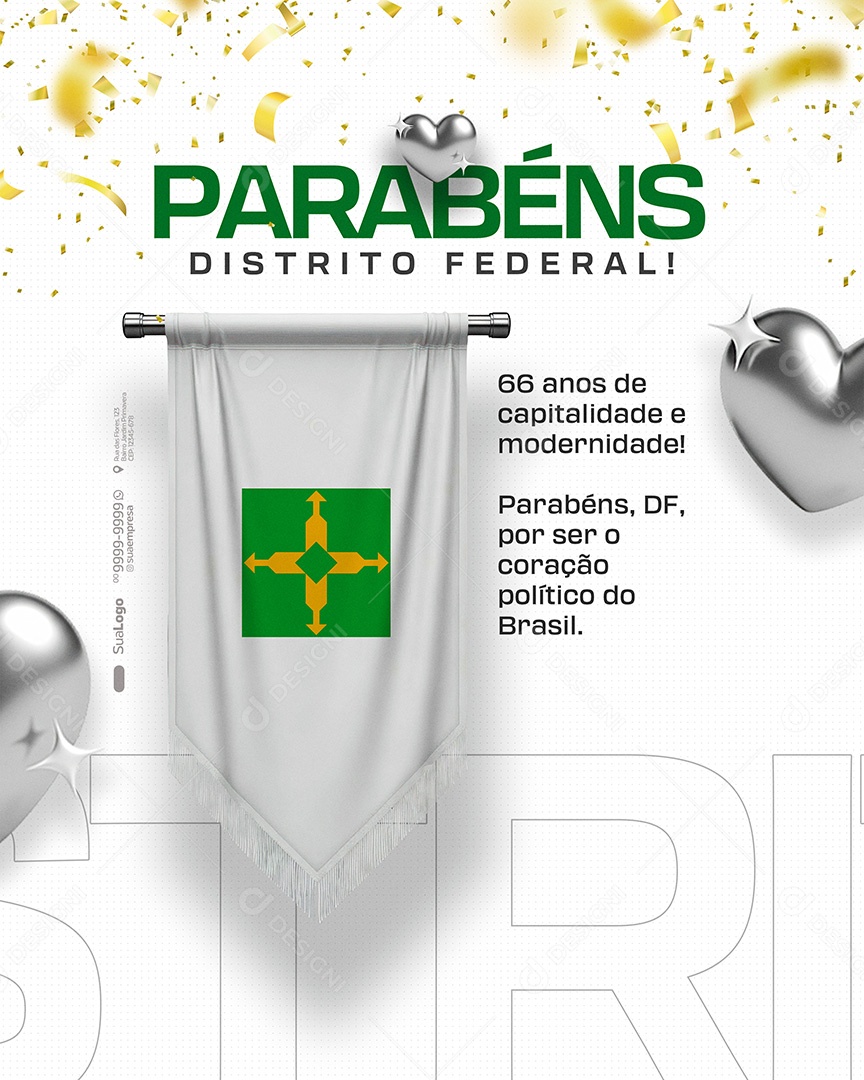 Parabéns Estado da Distrito Federal Social Media PSD Editável