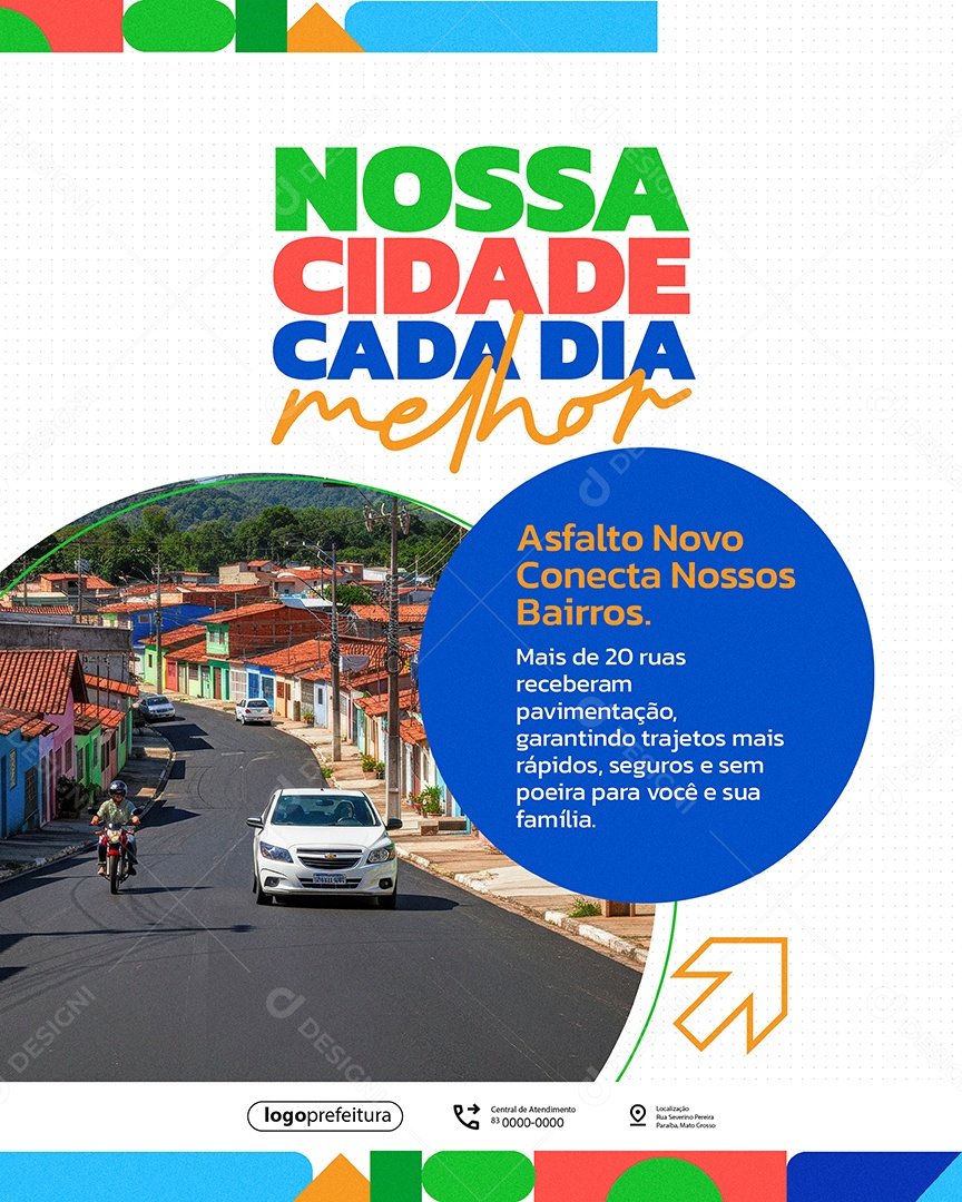 Prefeitura Asfalto Novo Social Media PSD Editavel