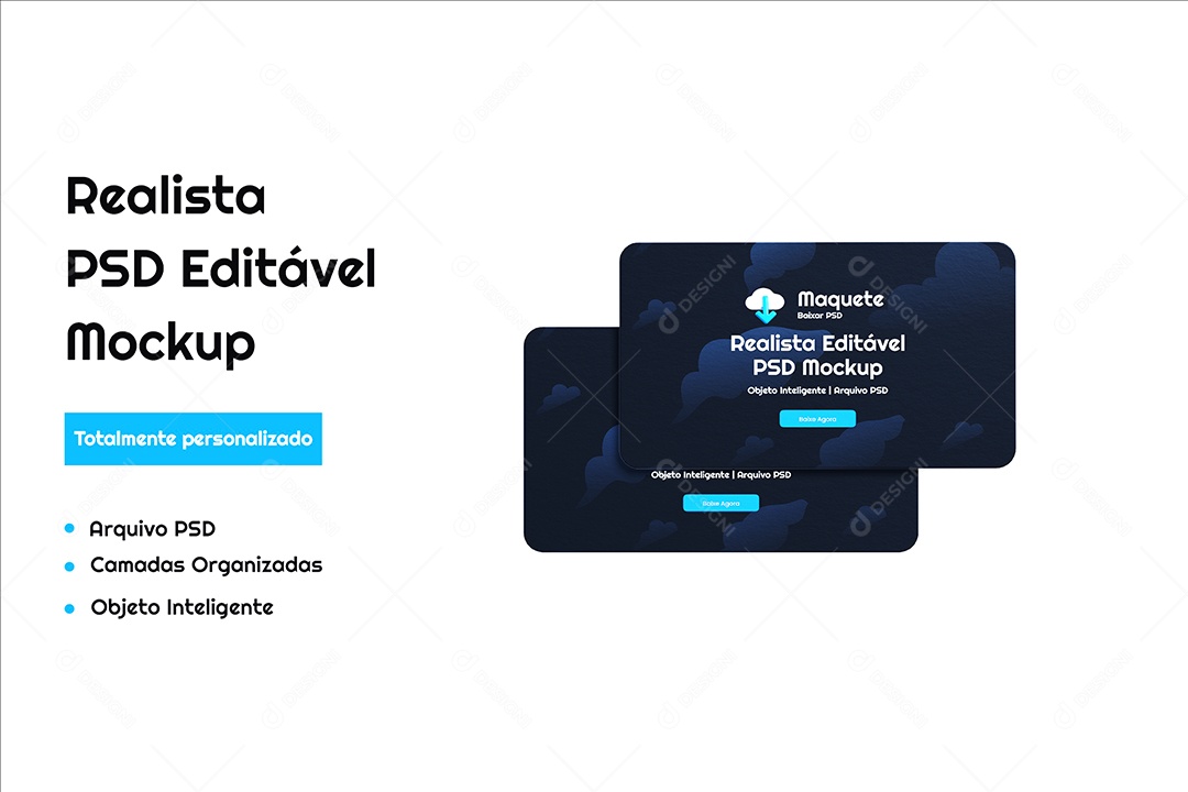 Mockup Realista de Cartões de Visita Preto PSD