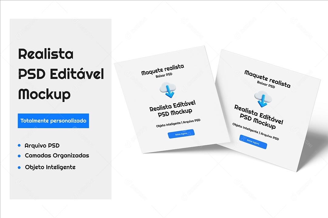 Mockup Realista de Cartões de Visita Branco PSD