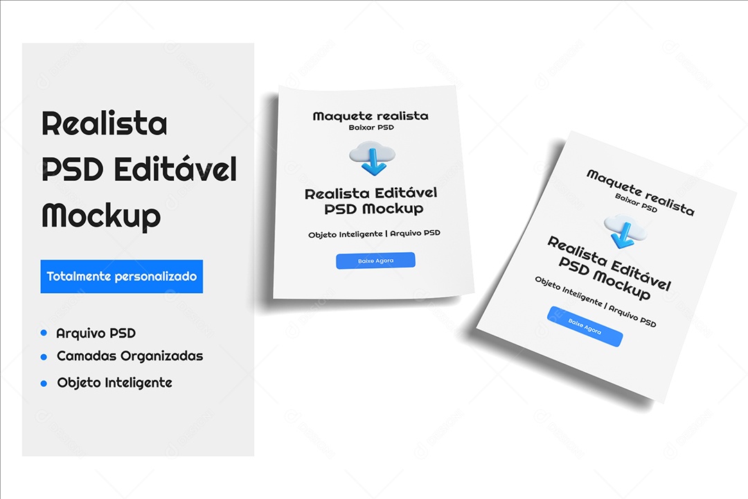 Mockup Maquete de Folhetos A4 PSD