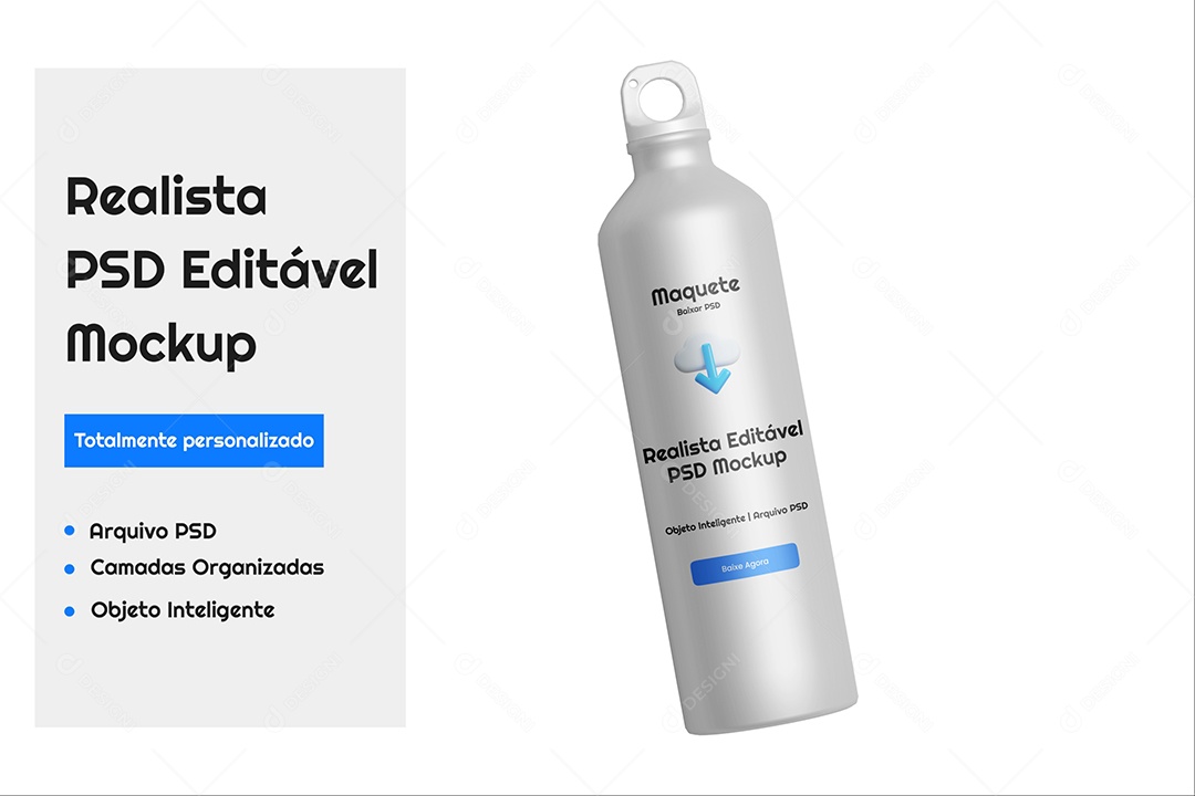 Mockup de Garrafa Térmica Esportiva PSD Editável