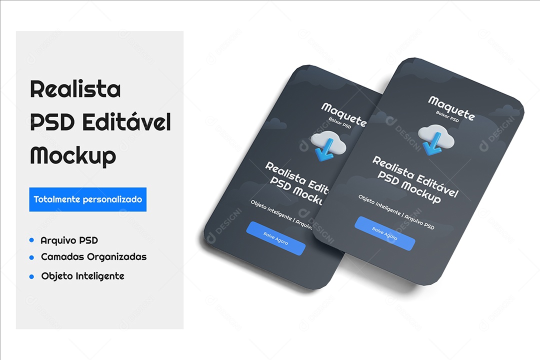Mockup Realista de Cartões de Visita Branco PSD