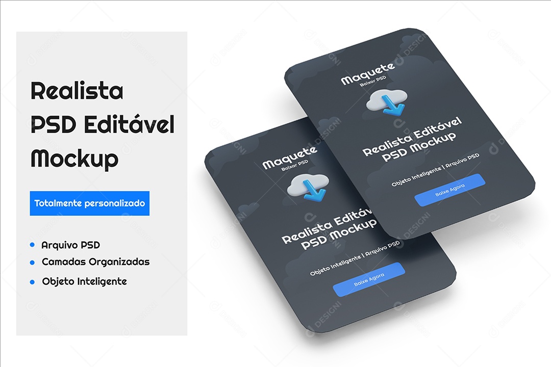 Mockup Realista de Cartões de Visita Branco PSD