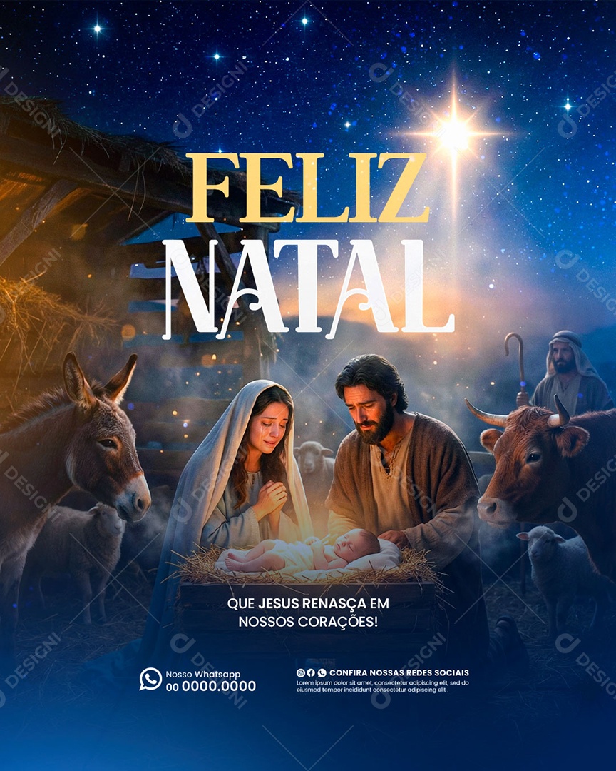 Feliz Natal 25 de Dezembro Social Media PSD Editável