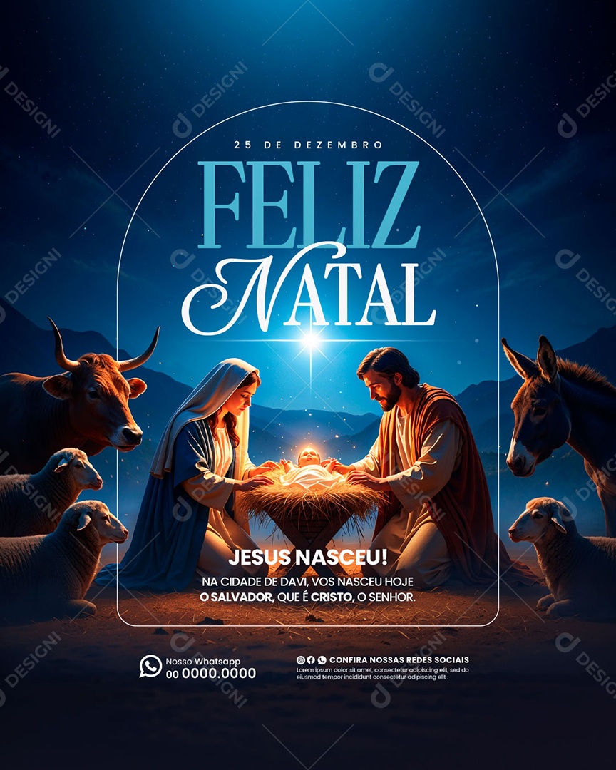 Feliz Natal 25 de Dezembro Social Media PSD Editável