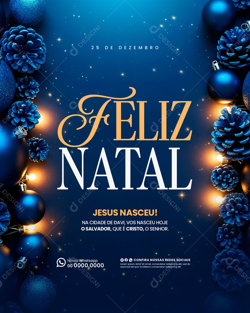 Feliz Natal 25 de Dezembro Social Media PSD Editável