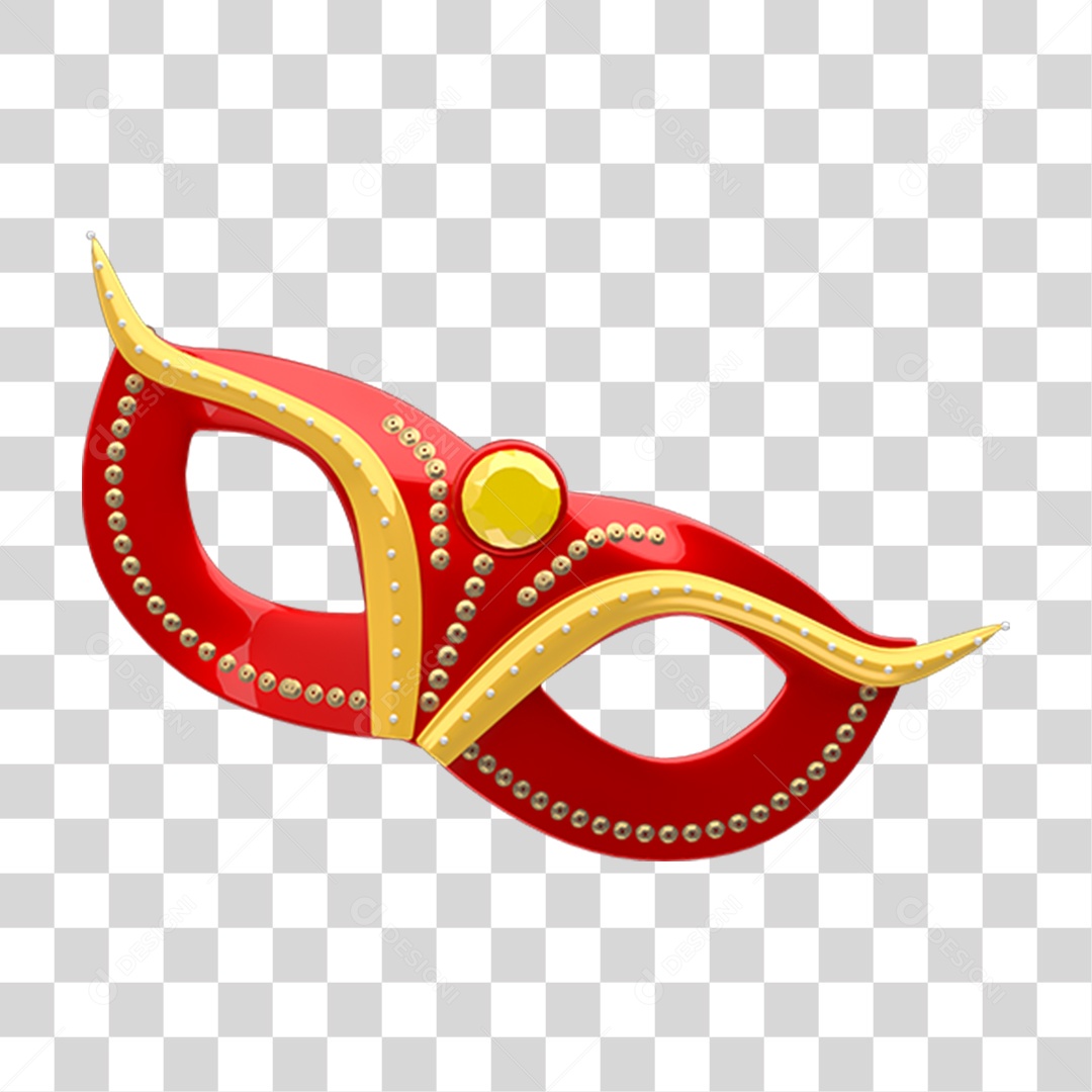 Elemento 3D Máscara de Carnaval PNG Transparente