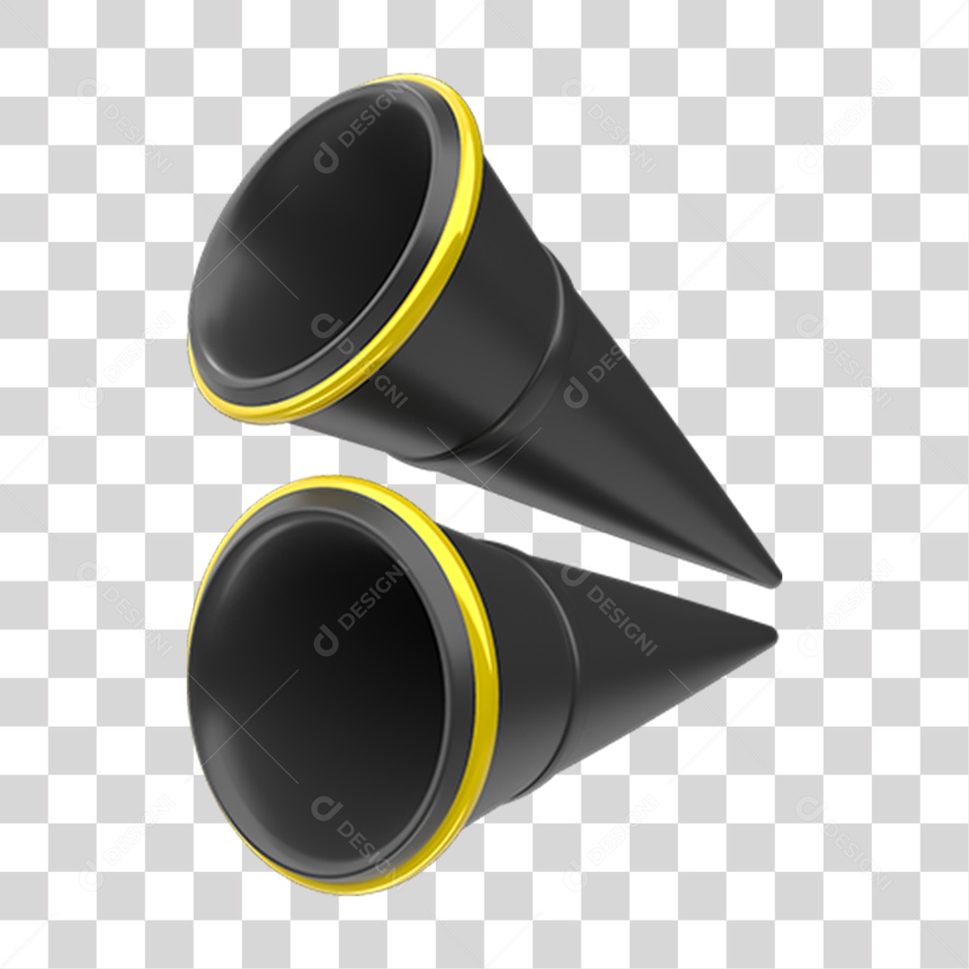 Elemento 3D Vuvuzelas PNG Transparente