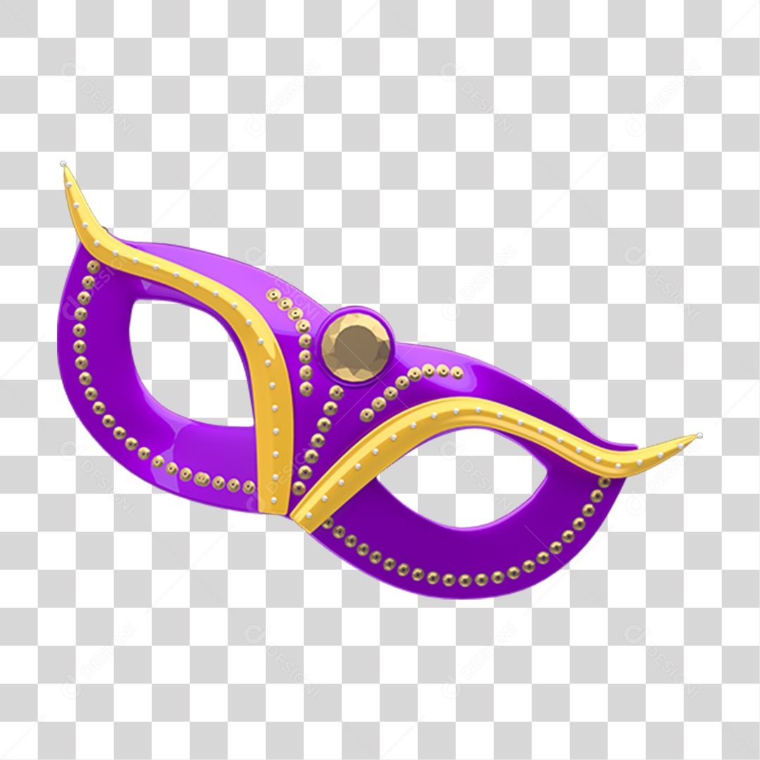 Elemento 3D Máscara de Carnaval PNG Transparente