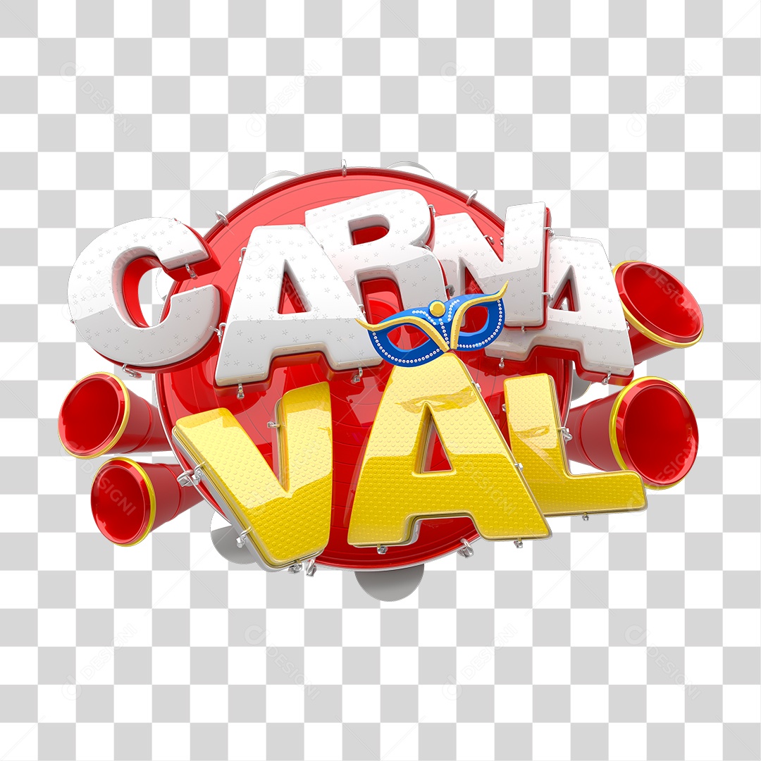Selo 3D Carnaval PNG Transparente
