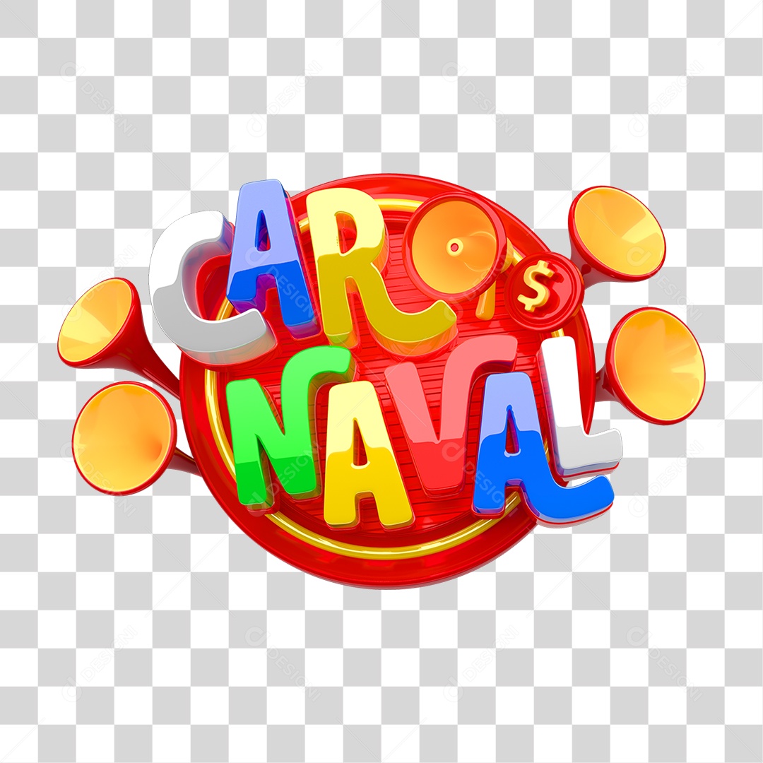 Selo 3D Carnaval PNG Transparente