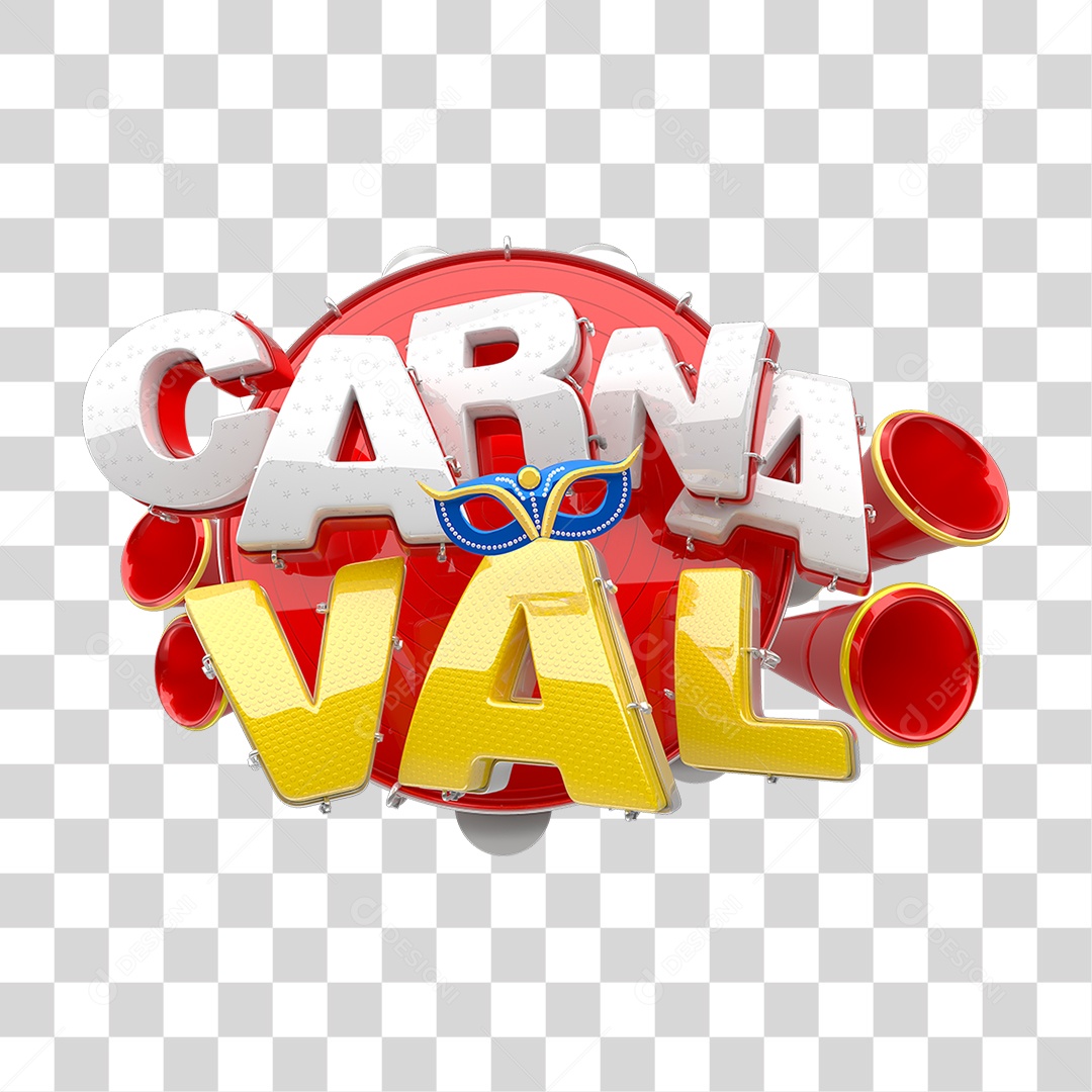 Selo 3D Carnaval PNG Transparente