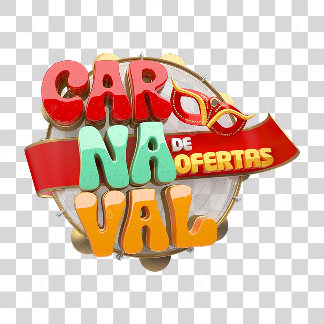 Selo 3D Carnaval de Ofertas PNG Transparente