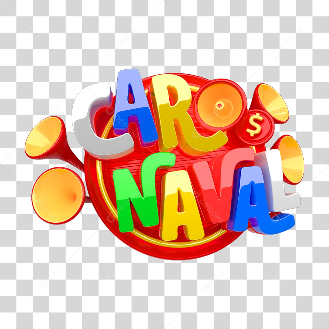 Selo 3D Carnaval PNG Transparente