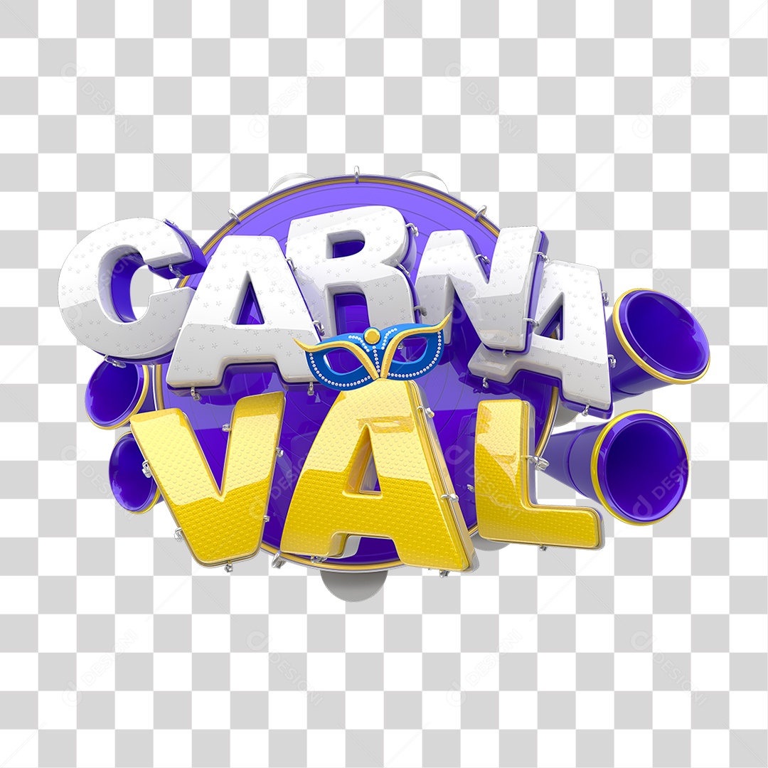 Selo 3D Carnaval PNG Transparente