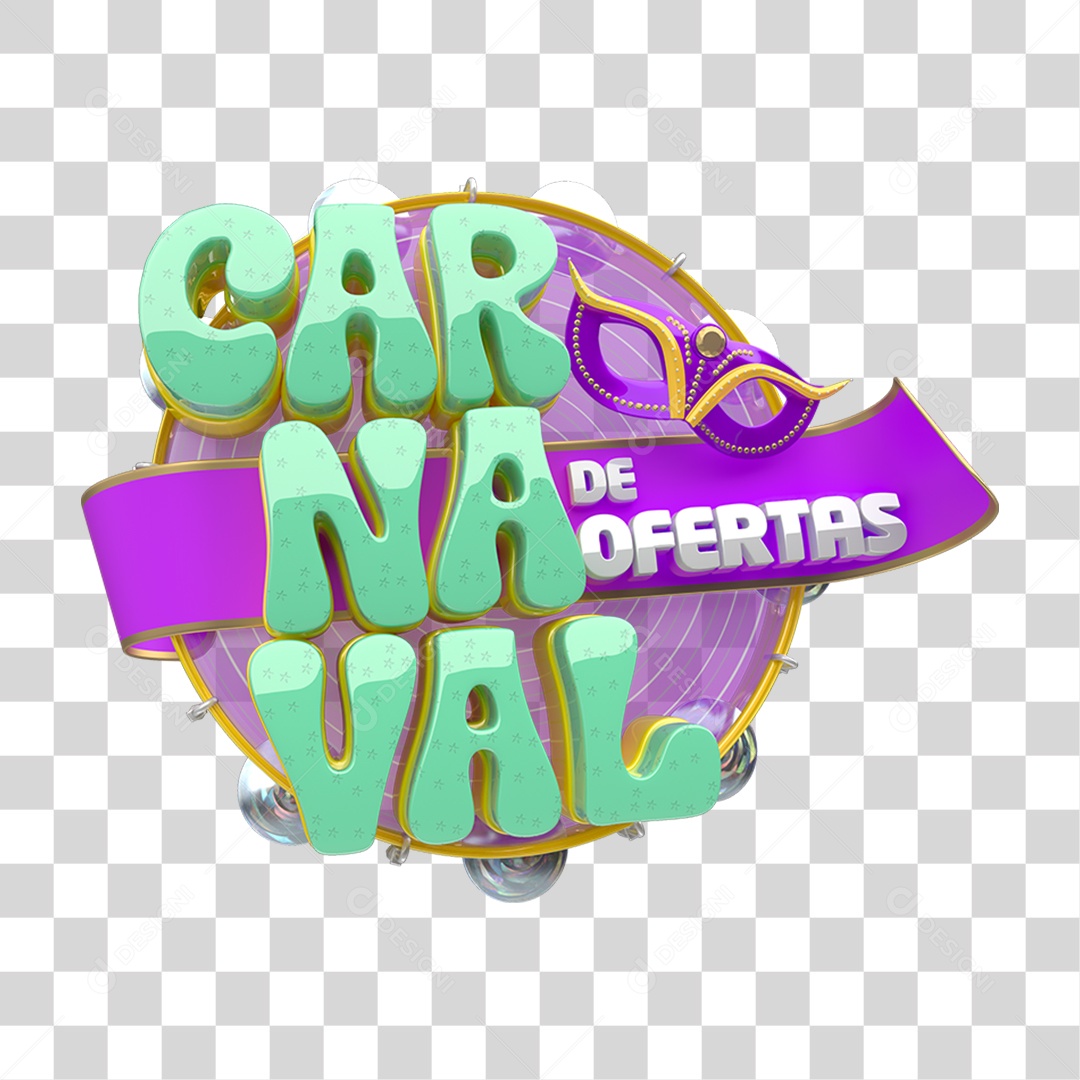 Selo 3D Carnaval de Ofertas PNG Transparente