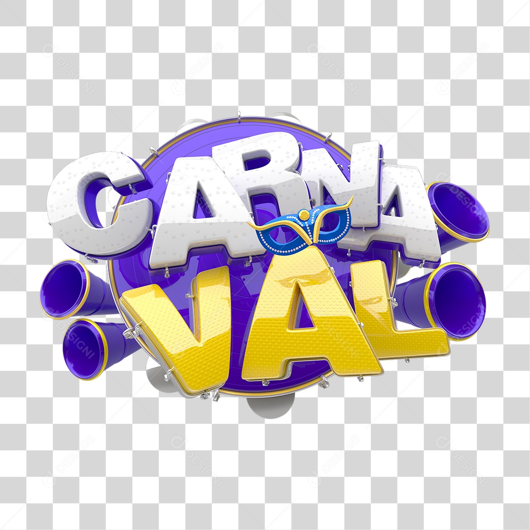 Selo 3D Carnaval PNG Transparente