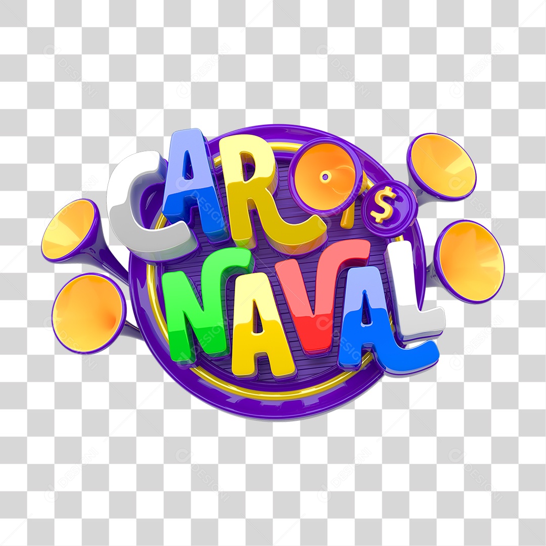 Selo 3D Carnaval PNG Transparente