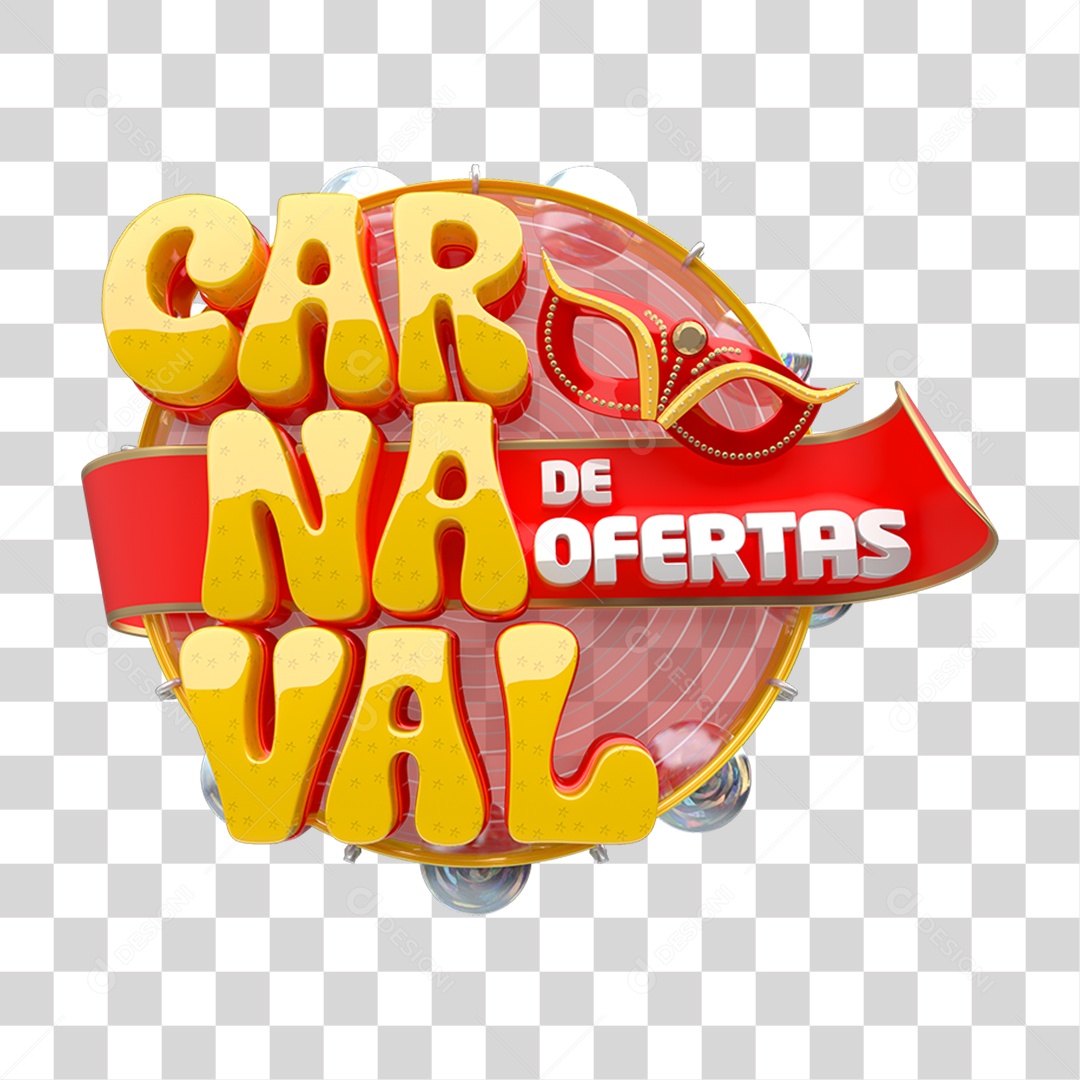 Selo 3D Carnaval de Ofertas PNG Transparente