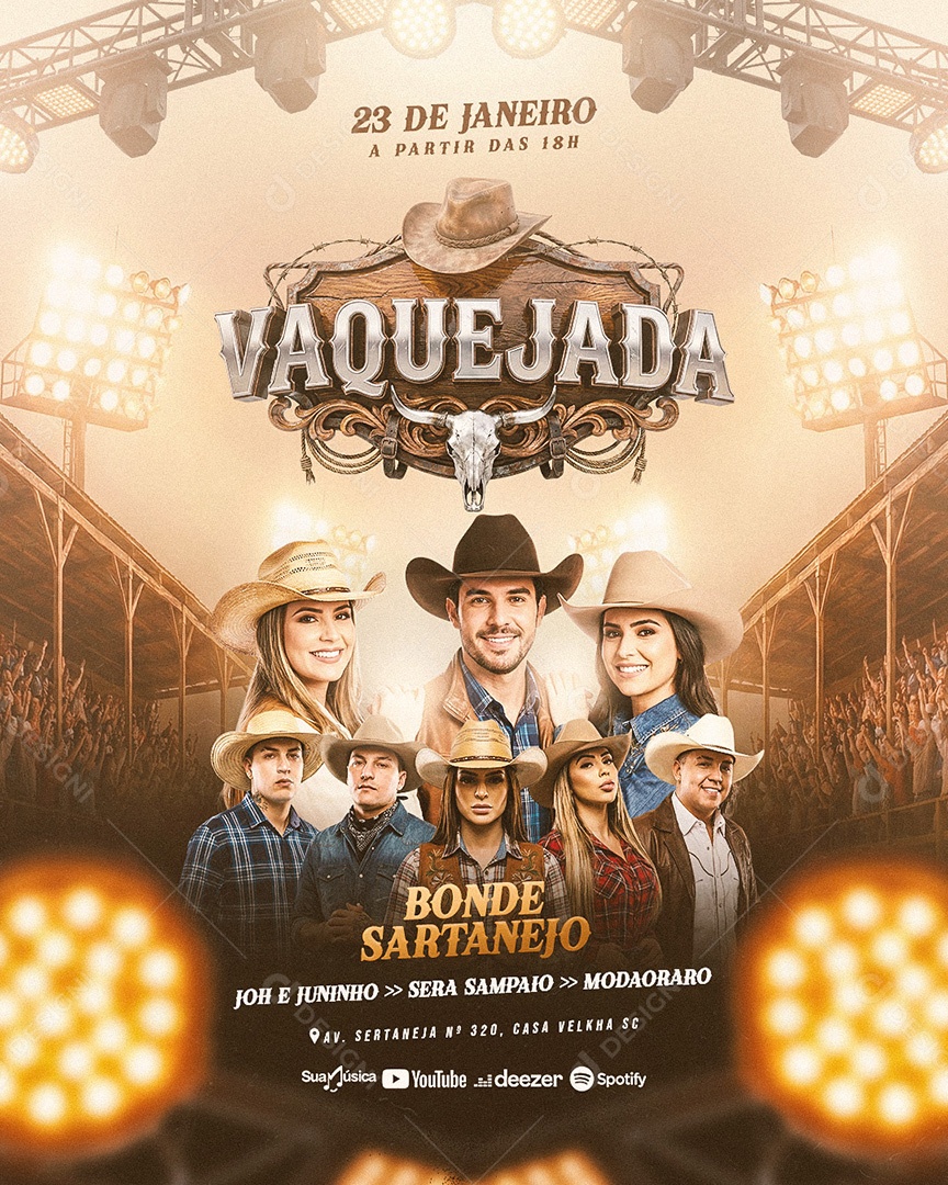 Flyer Vaquejada Social Media Feed PSD Editável