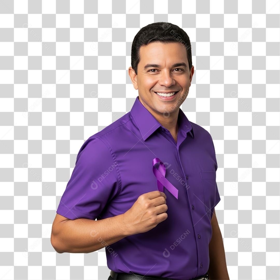 Homem em Campanha Fevereiro Roxo PNG Transparente
