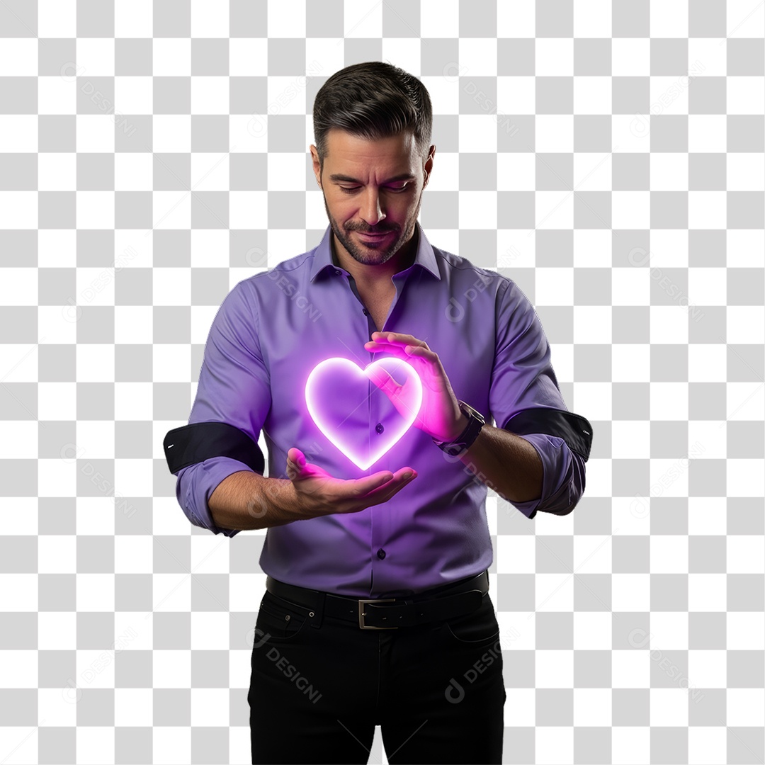 Homem em Campanha Fevereiro Roxo PNG Transparente