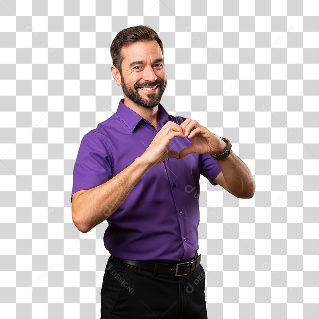 Homem em Campanha Fevereiro Roxo PNG Transparente