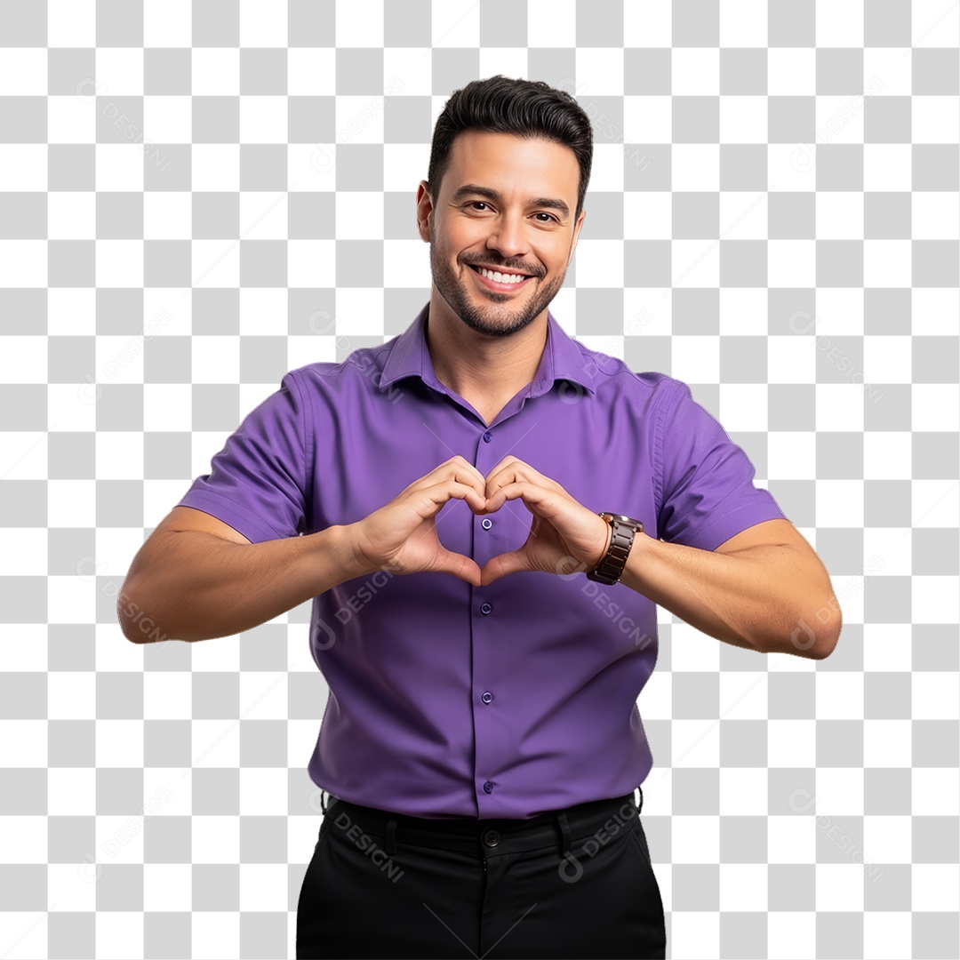 Homem em Campanha Fevereiro Roxo PNG Transparente