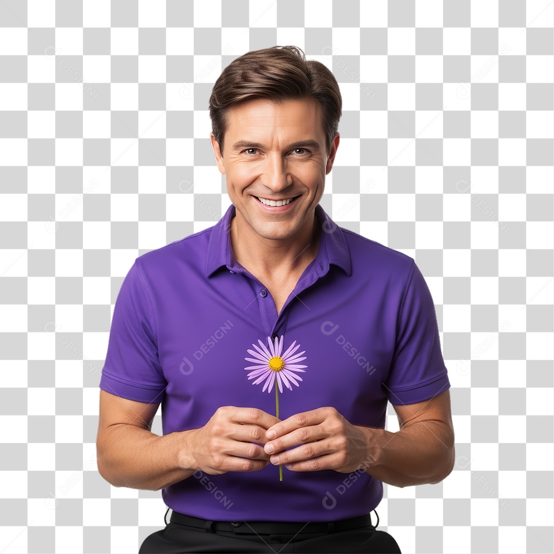 Homem em Campanha Fevereiro Roxo PNG Transparente